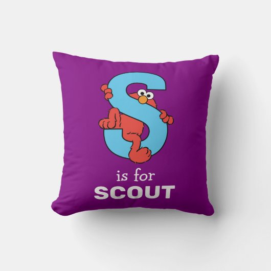Coussin Alphabet d'Elmo | S Bleu (Recto)