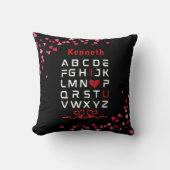 Coussin Alphabet Graphique "I Love U" Valentines jour cade (Recto)