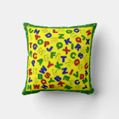Coussin Alphabet-Vert Pois Primaire (Verso)