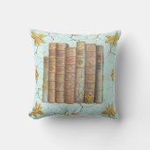 Coussin Alte Bücher - goldene Blätter - mint |  (Recto)