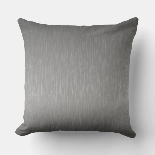 Coussin Aluminium brossé gris métallique (Recto)