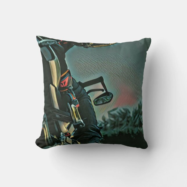 Coussin amant de course de moto cadeau (Recto)