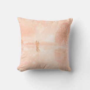 Coussin Amants sur un étang gelé