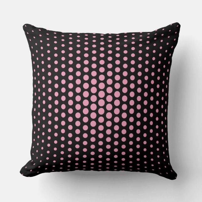 Coussin Amaranth rose Techno Dots moderne Noir (Recto)