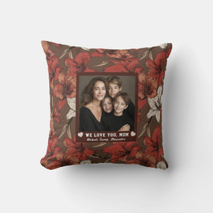 Coussin Amaryllis Belle-Mère Mère Décor Rustique Floral