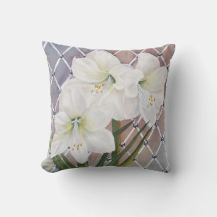 COUSSIN AMARYLLIS BLANC MONOGRAMMÉ