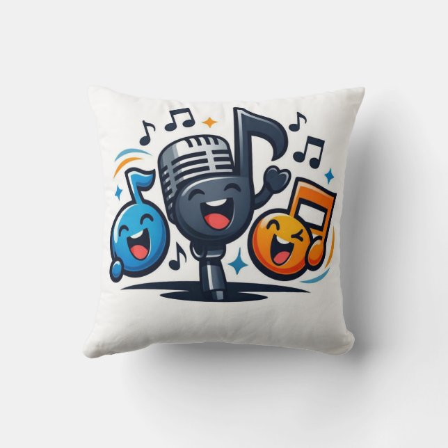 Coussin Amateur de guitare – Conception d'illustration mus (Verso)