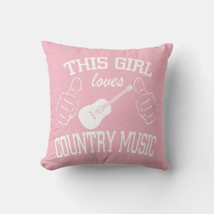 Coussin Amateur de musique country Cette fille aime la mus