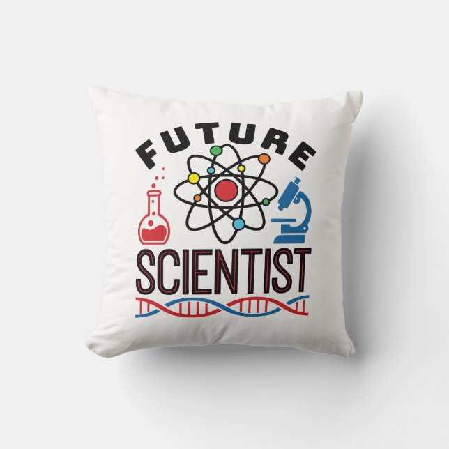 Coussin Amateur de sciences scientifique de demain STEM (Recto)