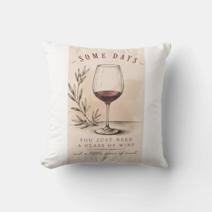 Coussin Amateur de Vin Vintage   Design de Vin Rouge