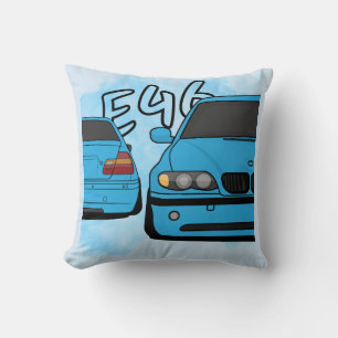 Coussin Amateur de voiture de sport européenne bleue dessi