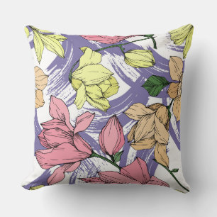 Coussin Amateur mauve Magnolia Fleur sauvage mignon botani