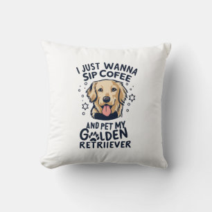 Coussin Amateurs De Chien Et De Café Golden Retriever