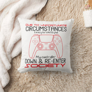Coussin Amateurs de jeux vidéo posez ma manette drôle de j