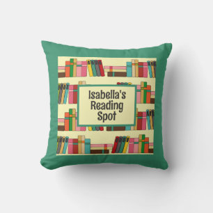 Coussin Amateurs de livres Lecture Spot Green Librairie