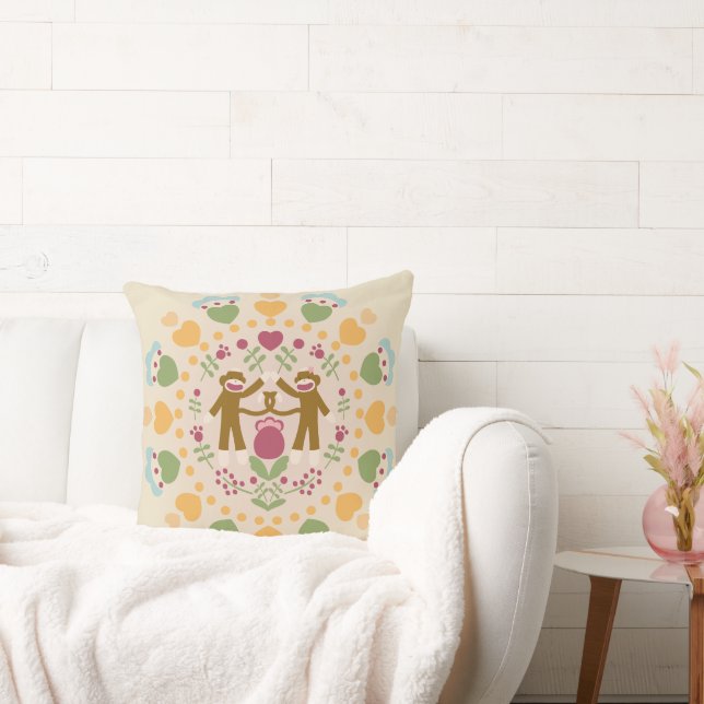 Coussin Amateurs de singes de choq dans un jardin folklori (Canapé)