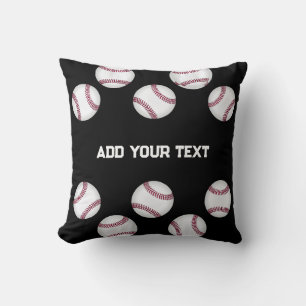 Coussin amateurs de sports de baseball ajouter votre nom o