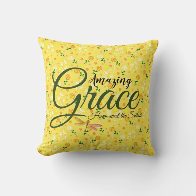 Coussin Amazing Grace fleurs jaunes de printemps (Recto)