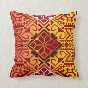 Coussin Amber Auseklis traditionnel letton design d'art po