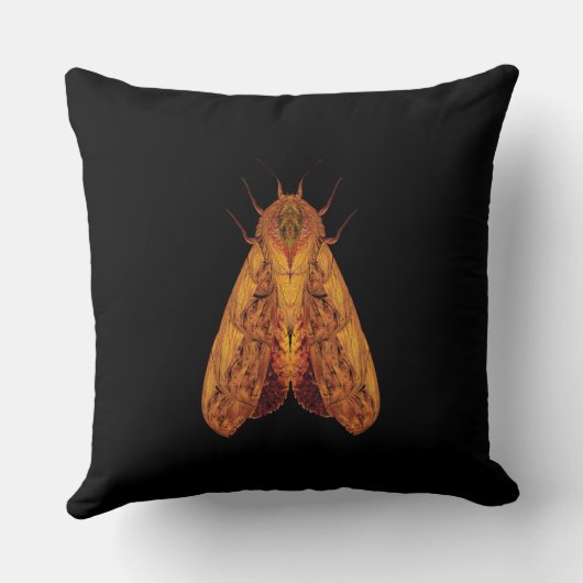Coussin Amber Moth – Surreal Nature Form (Verso)