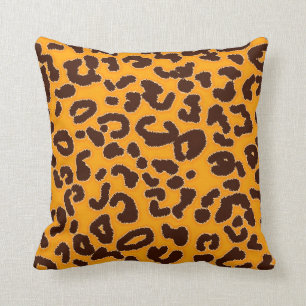 Coussin Amber Orange Leopard "poster de animal"