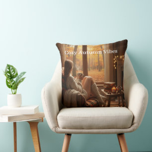 Coussin Ambiance Automne Cosy Fenêtre de Cabane d'Automn