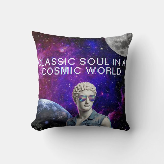 Coussin Âme classique dans un monde cosmique (Recto)
