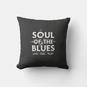 Coussin Âme de l'amant de musique noir et blanc Blues