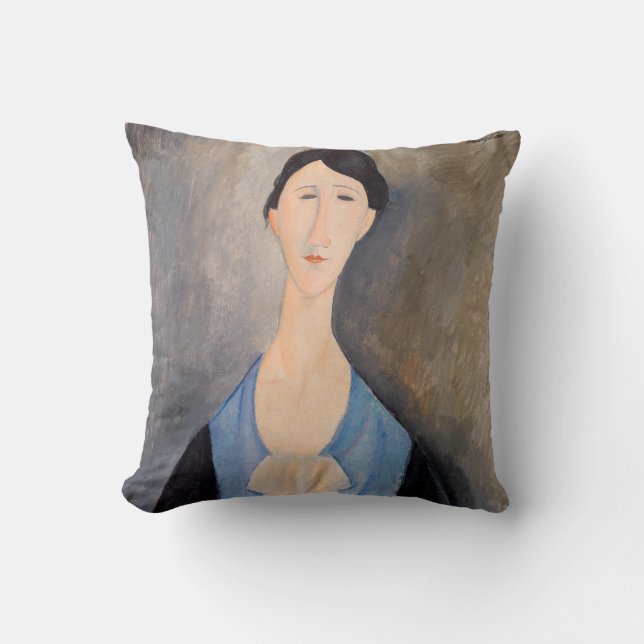 Coussin Amedeo Modigliani - Jeune femme en bleu (Recto)