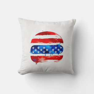Coussin America Burger (Peinture Blanche No. 2)