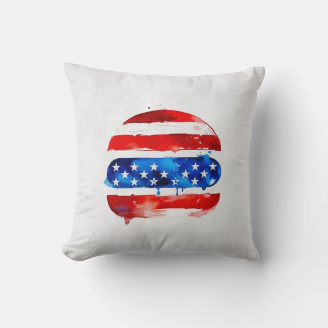 Coussin America Burger (Peinture Blanche No. 2) (Recto)