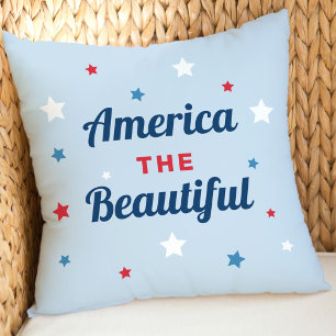 Coussin America the Beautiful Étoile Bleue Patriotique