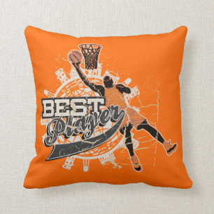 Coussin américain du basket-ball orange et gris