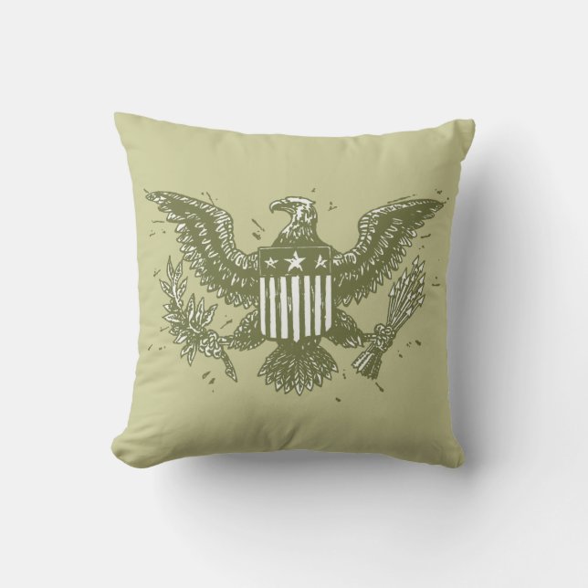 Coussin Américain vintage Eagle (Recto)
