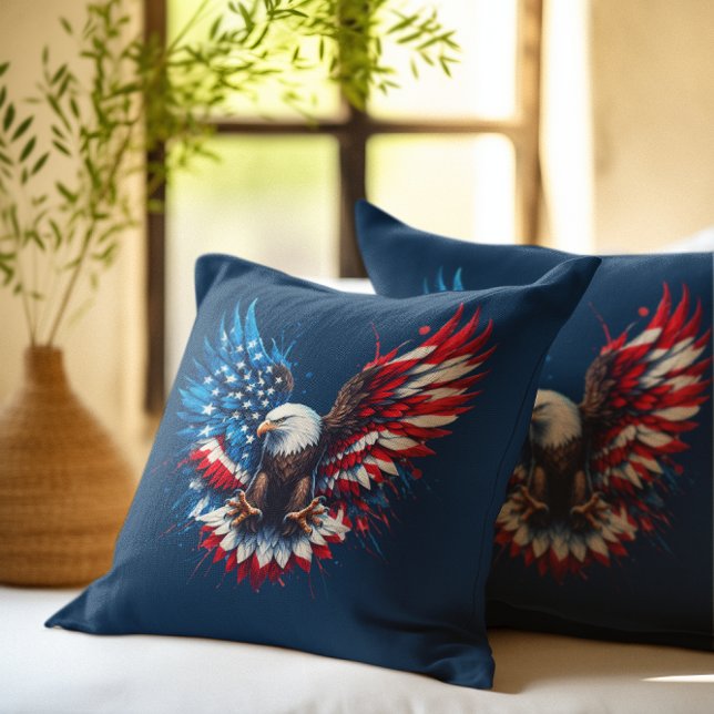 Coussin American Bold Eagle Flag Colors (Créateur téléchargé)