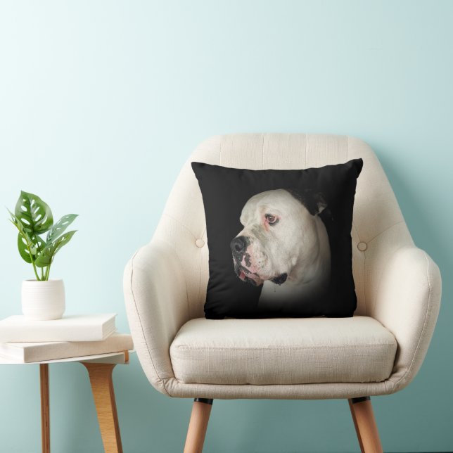 Coussin American Bull Dog Portrait (Chaise)