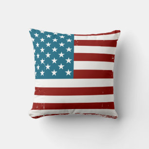 Coussin American Flag étoiles rayures rouge blanc bleu