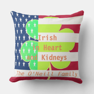 Coussin American Flag Irish Shamrock