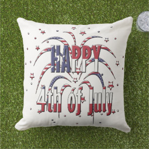 Coussin American Stars and Stripes Happy 4 juillet