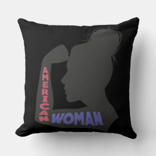 Coussin American Woman gris foncé