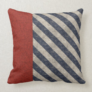 Coussin Americana grunge blanc et bleu rouge