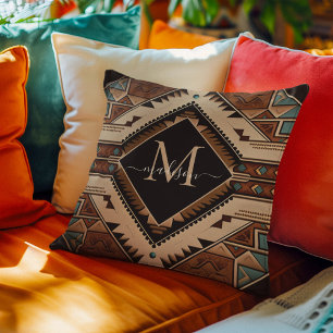 Coussin Amérindien Motif Culture indienne Style Boho