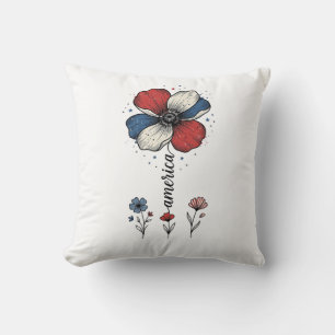 Coussin Amérique Floral Patriotique Vintage Vector Design_