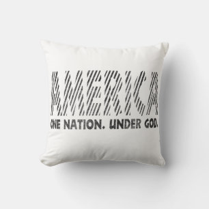 Coussin amérique, une nation sous dieu, t-shirt américain