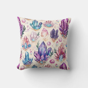 Coussin Améthyste Boho & Cristal de Quartz Zen