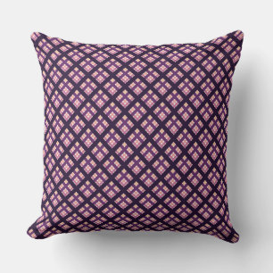 Coussin Améthyste Peach rose violet Lilac Striac Plaid