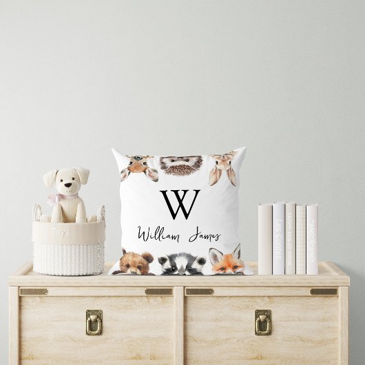 Coussin Amis Animaux de la Forêt de Bois Mignon Crèche de