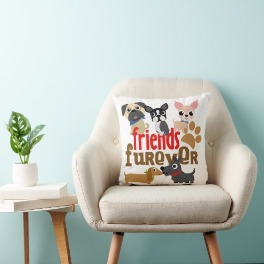Coussin Amis Chiens Furever Chiens Chiens Chiens Chiens Ch (Chaise)