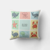 Coussin Amis de l'océan capricieux Doodles (Verso)