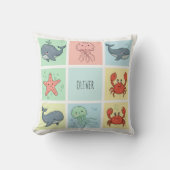 Coussin Amis de l'océan capricieux Doodles (Recto)